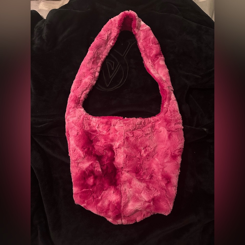 Pink Furry Reversible Purse